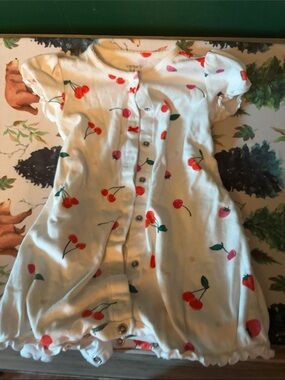 Carter's White One-Piece with Red Cherry Print